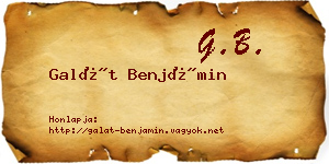 Galát Benjámin névjegykártya